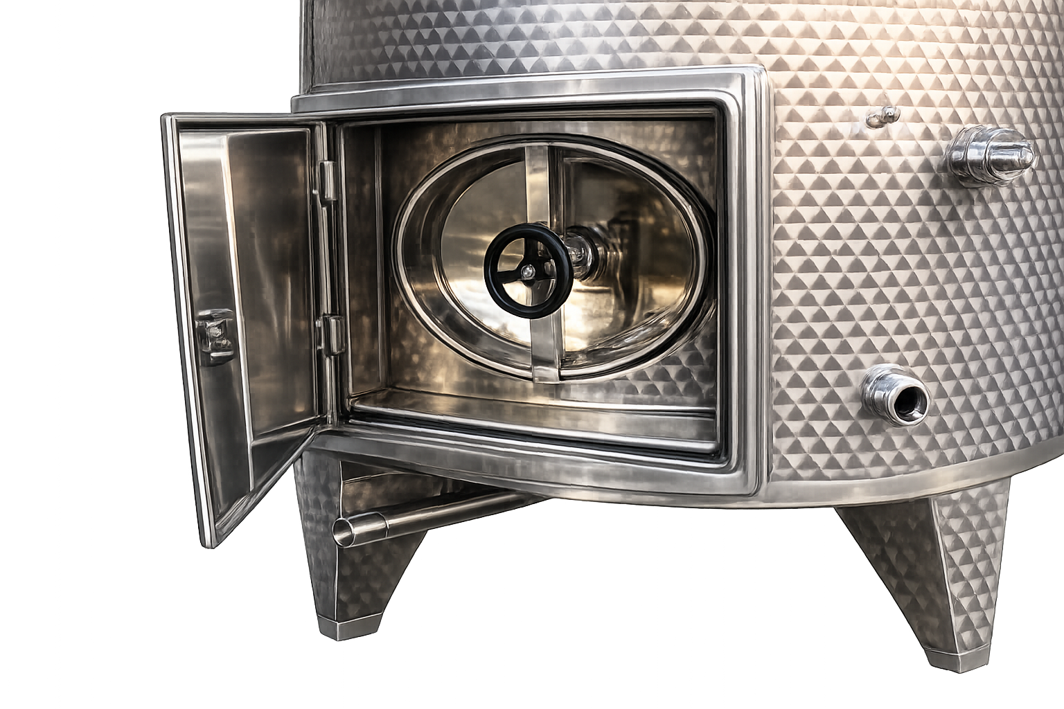 VIBO B Classic Cisterns with Legs, Top Hatch and Conical Bottom - TOSCANA INOX - 5