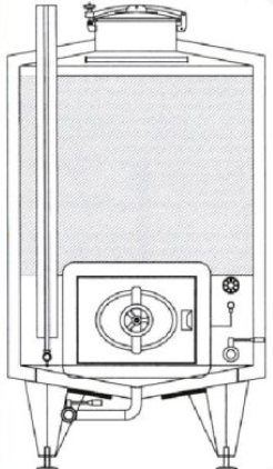 VIBO B Classic Cisterns with Legs, Upper Hatch, Conical Bottom, Fully Insulated - TOSCANA INOX - 4