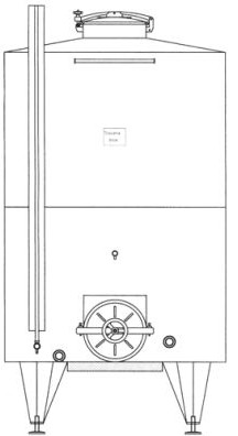 VIBO B Classic Cisterns with Legs, Upper Hatch and Sloped Flat Bottom - TOSCANA INOX - 2